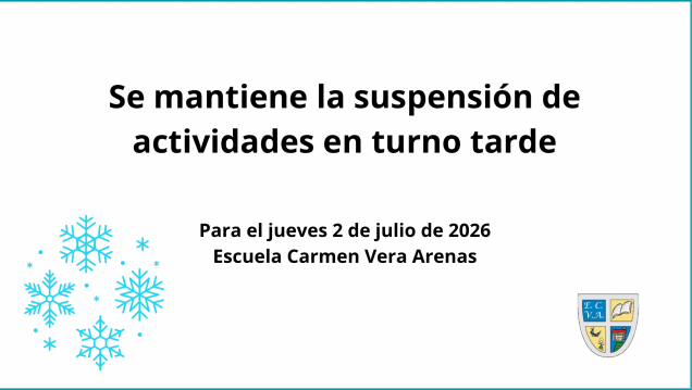 imagen Turno tarde del jueves 2 de julio: se mantiene la suspensión