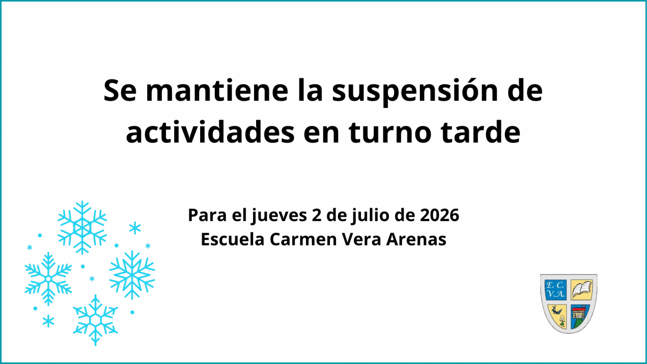 imagen Turno tarde del jueves 2 de julio: se mantiene la suspensión