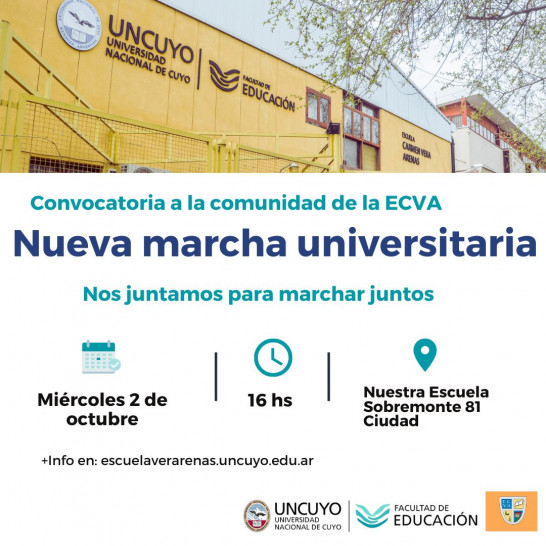 imagen Nueva marcha universitaria: así participará la comunidad de la Escuela el 2 de octubre