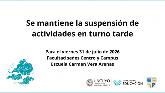 imagen Turno tarde viernes 31 de julio: no habrá actividades por el viento zonda