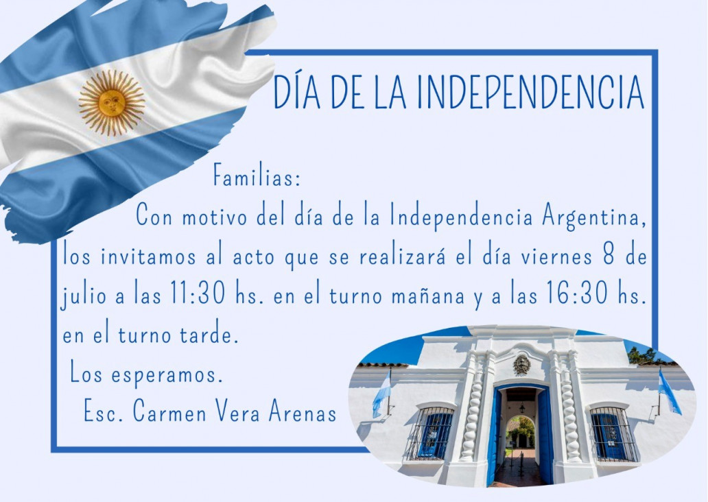 imagen Invitan al Acto del Día de la Independencia